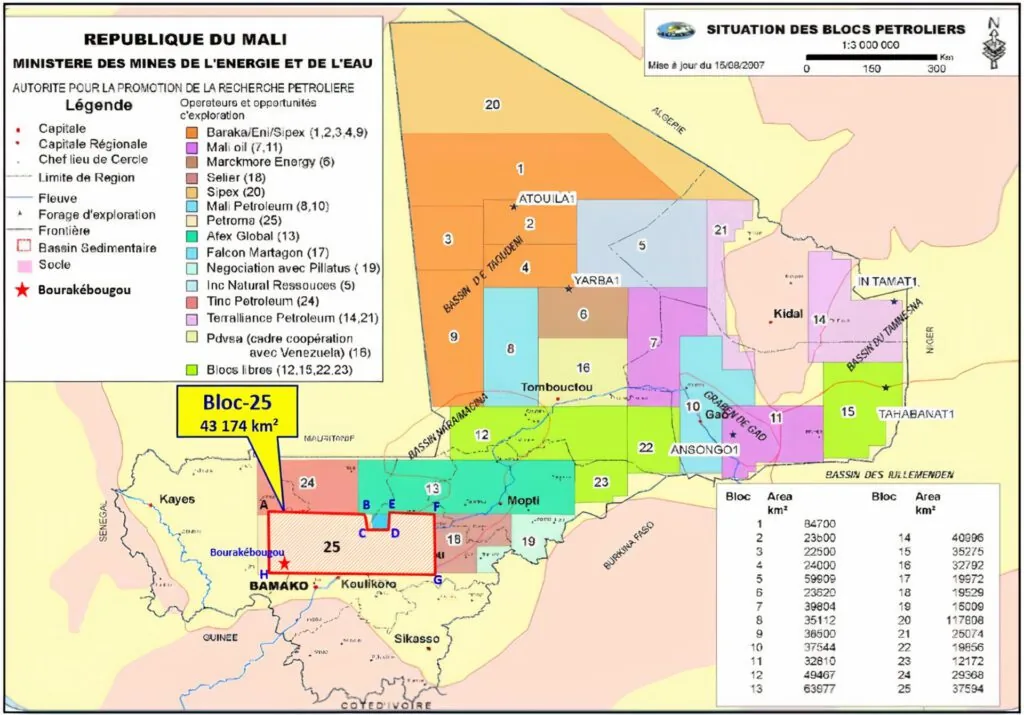 Map of Block 25 in Mali