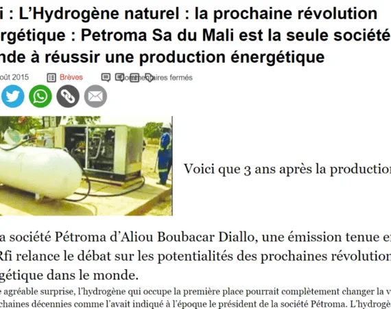Mali : L’Hydrogène naturel